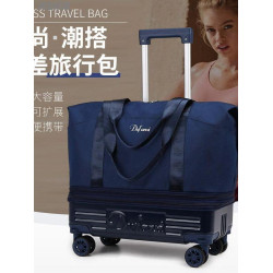 旅遊男女手提旅行袋大容量登機箱包折曡短途旅行可攜式拉桿行李包
