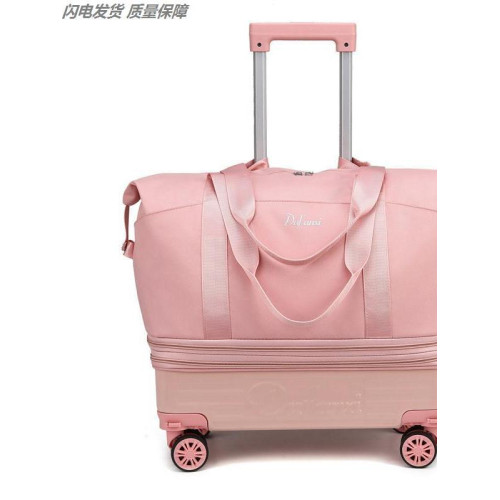 旅遊男女手提旅行袋大容量登機箱包折曡短途旅行可攜式拉桿行李包