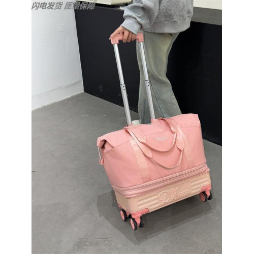 旅遊男女手提旅行袋大容量登機箱包折曡短途旅行可攜式拉桿行李包