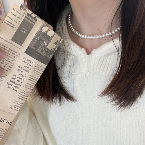 十裡間【正圓珠】氣質優雅珍珠項鍊百搭可調節法式風溫柔鎖骨鍊 十裡間【正圓珠】氣質優雅珍珠項鍊百搭可調節法式風溫柔鎖骨鍊