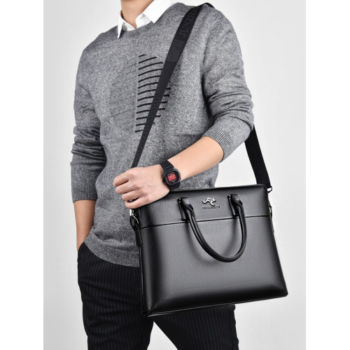 時尚手提包男士軟皮質感商務公文包大容量單肩包斜後後背包電腦後後背包