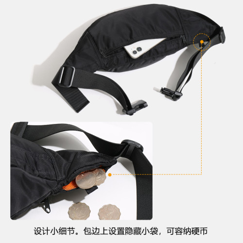 潮牌日系WAIST BAG男女尼龍防水休閒胸包輕便通勤後背斜背小腰包
