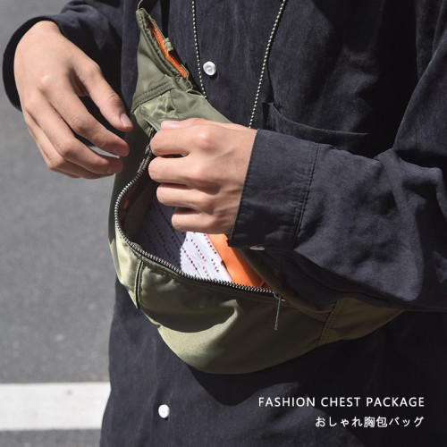 潮牌日系WAIST BAG男女尼龍防水休閒胸包輕便通勤後背斜背小腰包