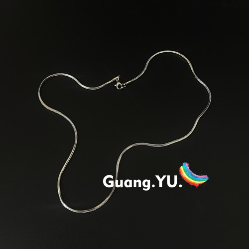 GuangYu簡約氣質銀色蛇骨鏈男小衆鈦鋼細項鍊女鎖骨鍊百搭素鏈子 GuangYu簡約氣質銀色蛇骨鏈男小衆鈦鋼細項鍊女鎖骨鍊百搭素鏈子