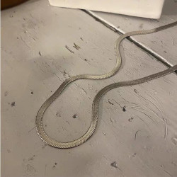 鈦鋼基礎款不掉色健身蛇骨鏈男鎖骨鍊女素鏈子嘻哈潮流美式項鍊男