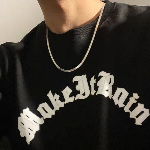 鈦鋼基礎款不掉色健身蛇骨鏈男鎖骨鍊女素鏈子嘻哈潮流美式項鍊男