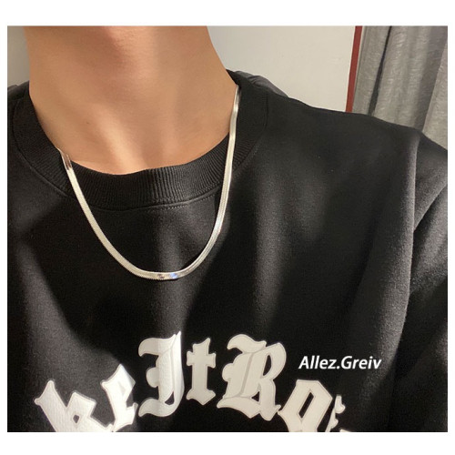 鈦鋼基礎款不掉色健身蛇骨鏈男鎖骨鍊女素鏈子嘻哈潮流美式項鍊男