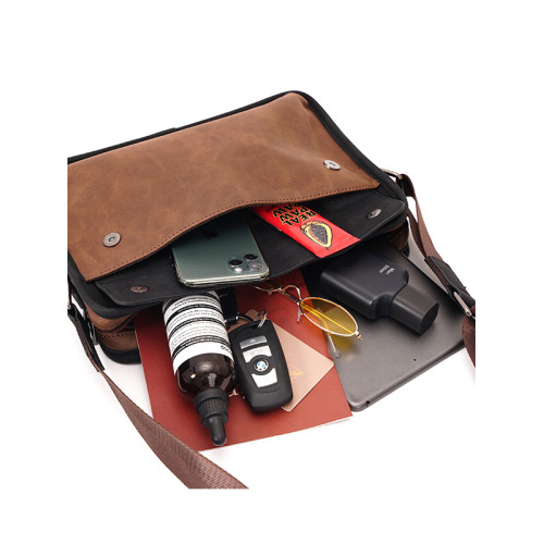 復古單肩包男新款潮牌休閒小方包簡約橫款時尚斜後後背包潮流韓版男包