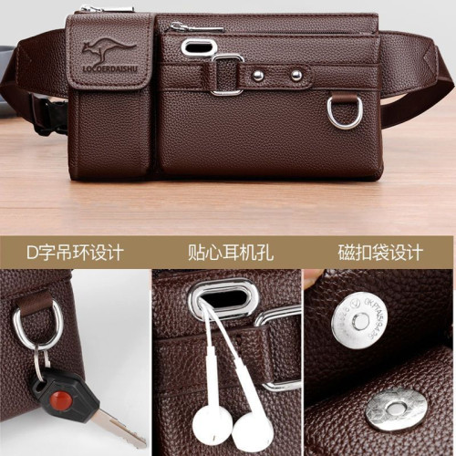 腰包男2022新款工地乾活擺攤零錢大容量多功能防水耐磨胸包斜後後背包