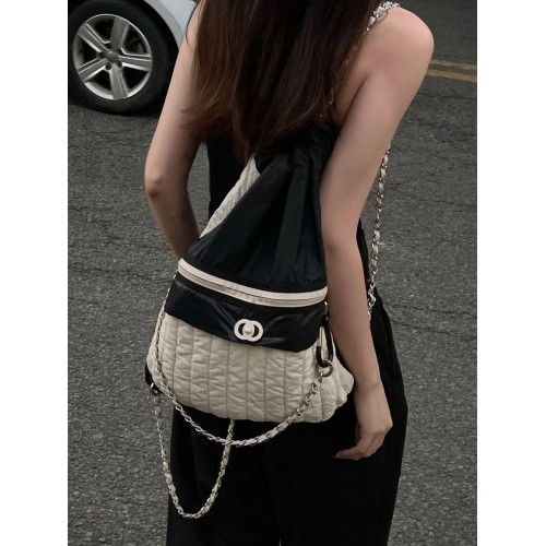 vintage中古款復古款Jennie同款尼龍雙肩鏈條包運動包中古鏈條包