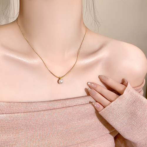 小珍珠項鍊女款2026新款高級感輕奢小衆鎖骨鍊大氣高檔秋冬毛衣鏈