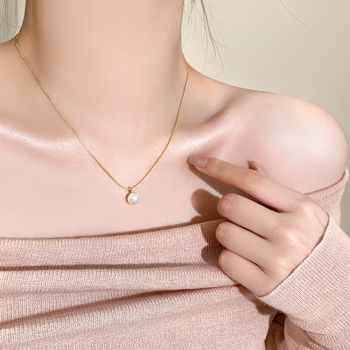 小珍珠項鍊女款2026新款高級感輕奢小衆鎖骨鍊大氣高檔秋冬毛衣鏈