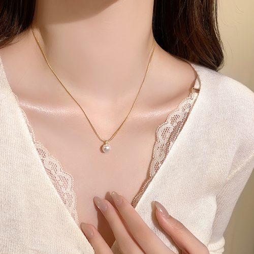 小珍珠項鍊女款2026新款高級感輕奢小衆鎖骨鍊大氣高檔秋冬毛衣鏈