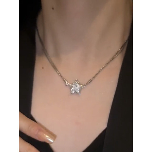 輕奢高級感滿鑽五角星磁吸項鍊小衆設計感鎖骨鍊個性時尚頸鏈網紅