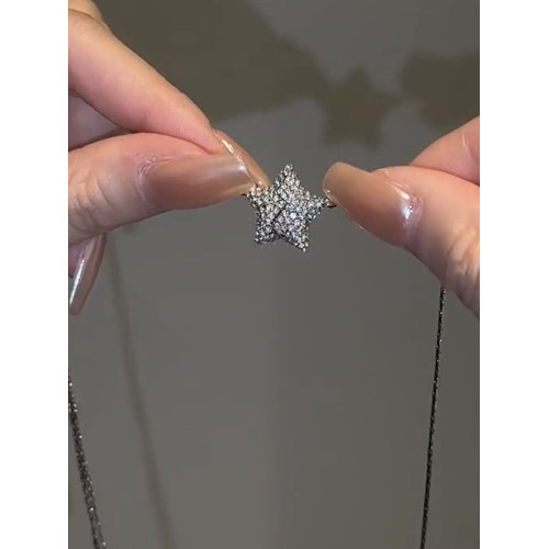 輕奢高級感滿鑽五角星磁吸項鍊小衆設計感鎖骨鍊個性時尚頸鏈網紅