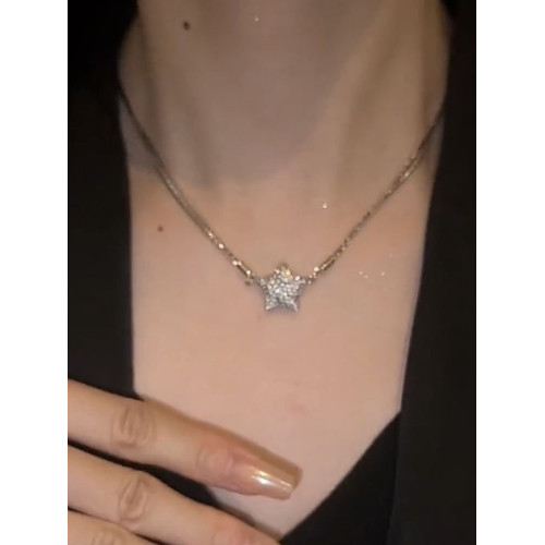 輕奢高級感滿鑽五角星磁吸項鍊小衆設計感鎖骨鍊個性時尚頸鏈網紅