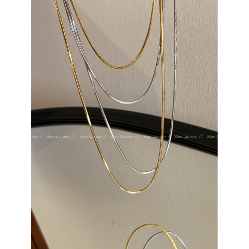 長款雙層曡戴蛇骨項鍊女高級感毛衣鏈2026新款輕奢小衆鎖骨鍊配飾