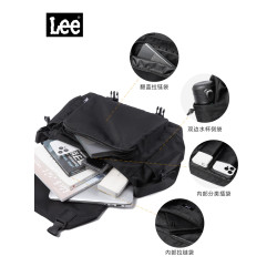 Lee包包女斜後後背包2026新款大容量單肩包男黑色輕便通勤郵差包休閒