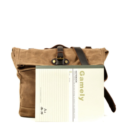 美式工裝死飛包復古機車騎行帆布單肩郵差包男戶外手提斜背軍後後背包