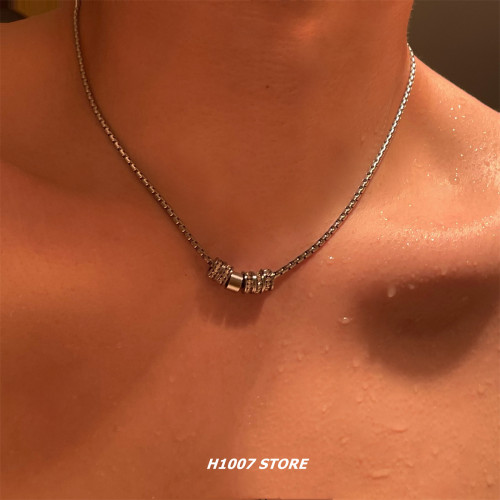 洗澡可戴鈦鋼不掉色男款項鍊女生冷淡風嘻哈小衆設計情侶款毛衣鏈 洗澡可戴鈦鋼不掉色男款項鍊女生冷淡風嘻哈小衆設計情侶款毛衣鏈