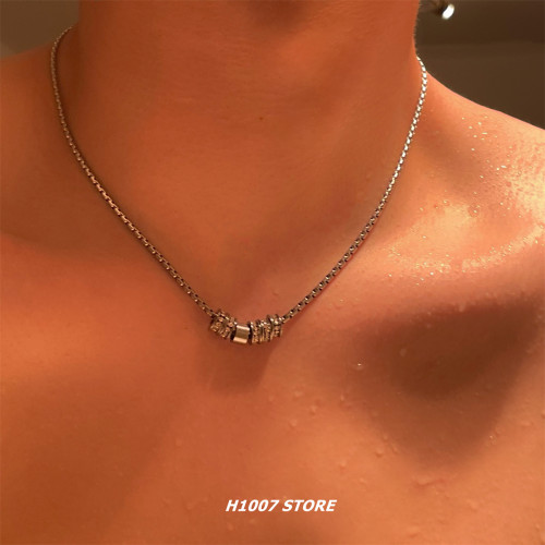 洗澡可戴鈦鋼不掉色男款項鍊女生冷淡風嘻哈小衆設計情侶款毛衣鏈 洗澡可戴鈦鋼不掉色男款項鍊女生冷淡風嘻哈小衆設計情侶款毛衣鏈