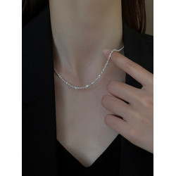 鈦鋼項鍊 不掉色波光粼粼鎖骨鍊時尚網紅滿天星項鍊閨蜜禮物頸鏈