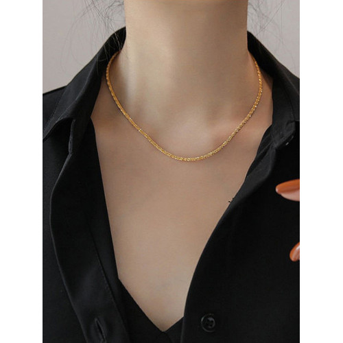 鈦鋼項鍊 不掉色波光粼粼鎖骨鍊時尚網紅滿天星項鍊閨蜜禮物頸鏈