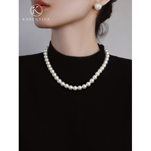 施家珍珠項鍊女2026年新款爆款秋冬高級感毛衣鏈小衆輕奢鎖骨頸鏈