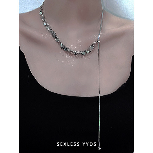 yyds冷性風抽拉項鍊女款2025新款高級感輕奢小衆鎖骨鍊頸鏈choker