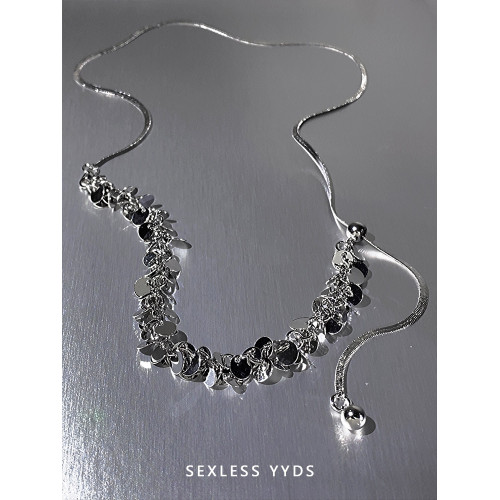 yyds冷性風抽拉項鍊女款2025新款高級感輕奢小衆鎖骨鍊頸鏈choker