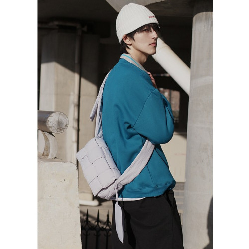 2026新款羽絨包編織小衆高級感小包潮牌春夏斜後後背包男