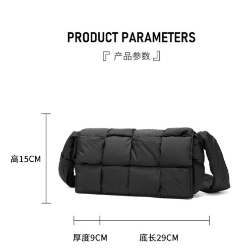 2026新款羽絨包編織小衆高級感小包潮牌春夏斜後後背包男