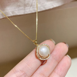 水鑽珍珠吊墜項鍊女2025年新款爆款長款衛衣毛衣鏈秋冬鎖骨鍊頸鏈