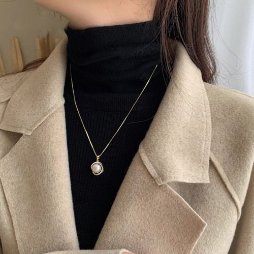 水鑽珍珠吊墜項鍊女2025年新款爆款長款衛衣毛衣鏈秋冬鎖骨鍊頸鏈