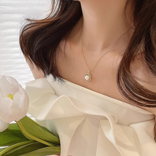 水鑽珍珠吊墜項鍊女2025年新款爆款長款衛衣毛衣鏈秋冬鎖骨鍊頸鏈