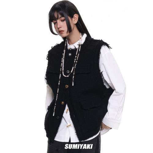 傾泄頸間的珍珠SUMIYAKI破碎珍珠項鍊可調節長短纏繞千金風頸鏈