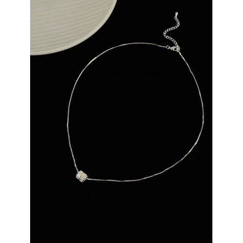 十裡間【轉運路路通】簡約氣質白貝母滾珠項鍊百搭氣質鎖骨鍊