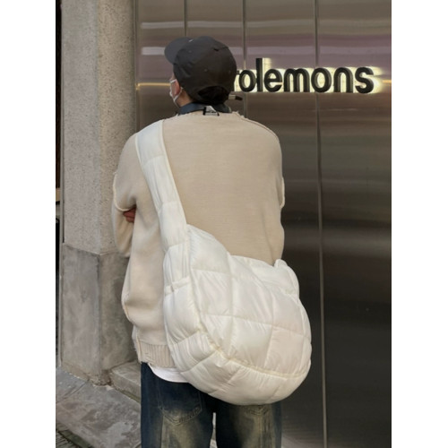 YUEN設計款羽絨雲朵包復古挎斜背單肩大容量泡芙輕便上課包男女潮