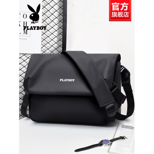 花花公子男士斜後後背包男款胸包潮牌新款挎包大容量單肩包機能斜後後背包