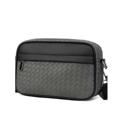 潮牌男士後後背包休閒格子單肩包皮質運動斜後後背包個性時尚小方包男包