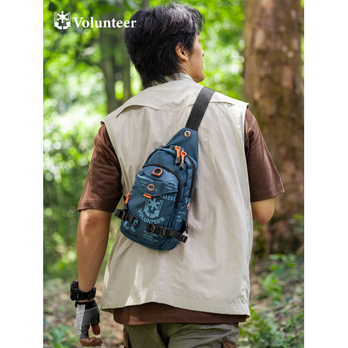 華朗迪爾男士胸包多功能夏季包帆布小後後背包牛津布休閒單肩斜後後背包男