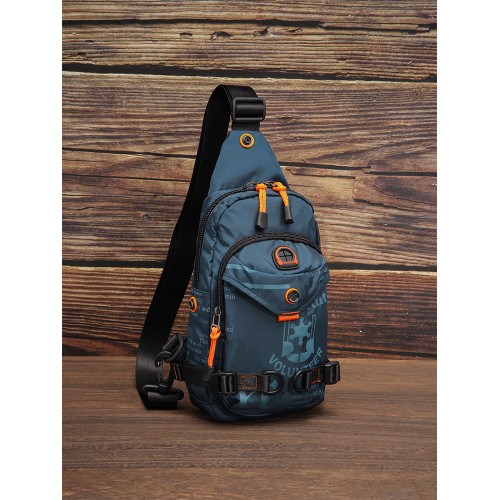 華朗迪爾男士胸包多功能夏季包帆布小後後背包牛津布休閒單肩斜後後背包男