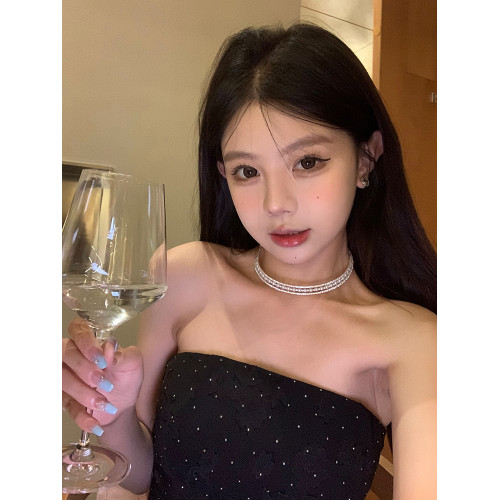 【蜜桃茶】繁星璀璨三層珍珠choker高級感晚禮服項圈脖頸鏈配飾女 【蜜桃茶】繁星璀璨三層珍珠choker高級感晚禮服項圈脖頸鏈配飾女