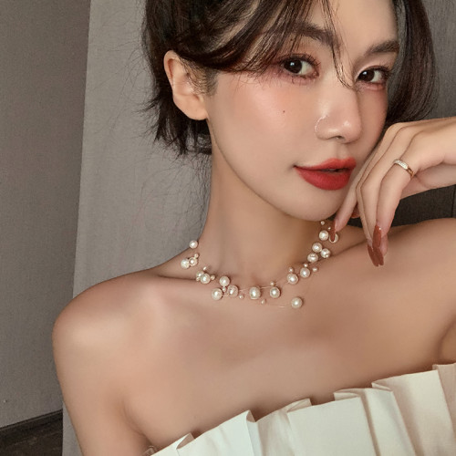 強光滿天星淡水珍珠項鍊女2025新款爆款鏈小衆設計感鎖骨高級頸鏈