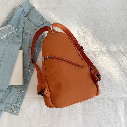 韓版尼龍布時尚百搭雙肩包女2024新款潮流簡約胸包女士休閒小後後背包