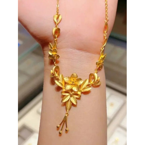 繁花似錦花朵項鍊婚嫁花朵三金五金訂婚結婚婚嫁吊墜久不掉色