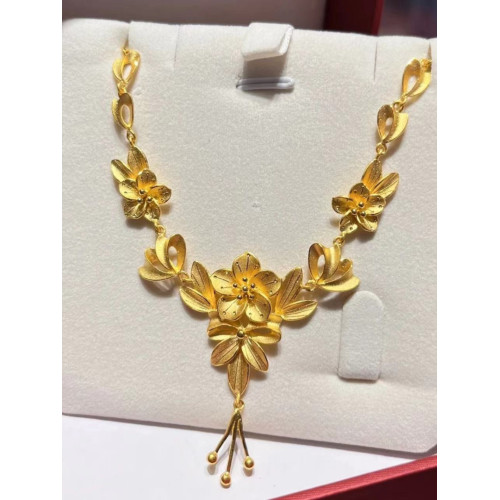 繁花似錦花朵項鍊婚嫁花朵三金五金訂婚結婚婚嫁吊墜久不掉色