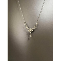 Vintage古著 Crystal snowflake項鍊