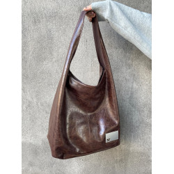 CryingCenter裂紋亮面油蠟黑色斜後後背包單肩包小號單肩 大號可斜背