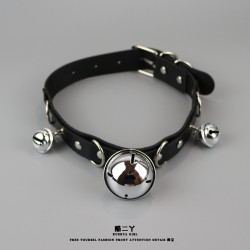 加長鈴鐺項圈男牽引繩成人項鍊choker男生情調大號頸帶小狗脖環